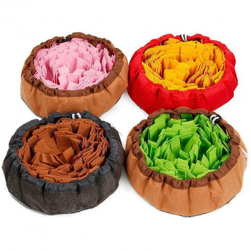 Pfotario Schnüffelmatte für Hunde in allen vier Farben: Pink, Gelb, Braun und Grasgrün
